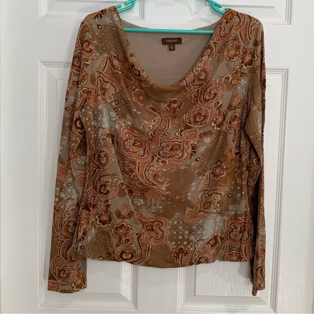 TESORI Paisley Blouse Size M